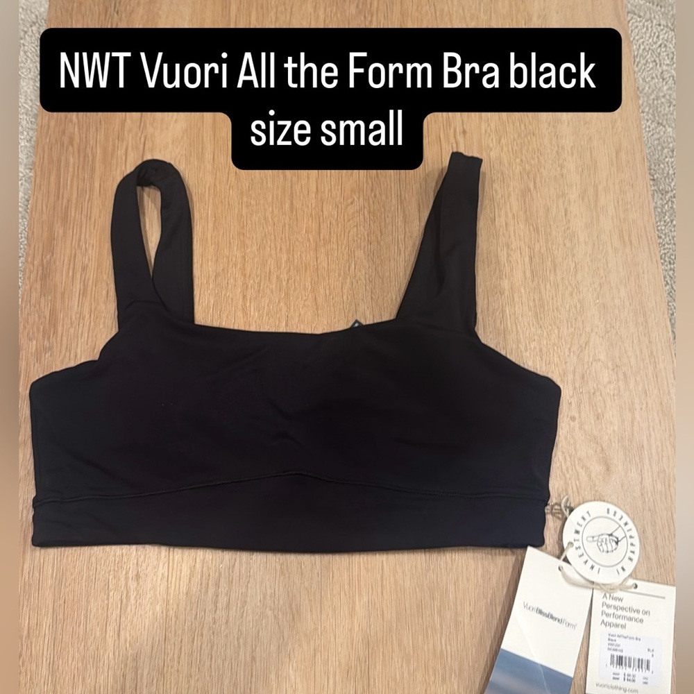 NWT Vuori Black AllTheForm Bra size small